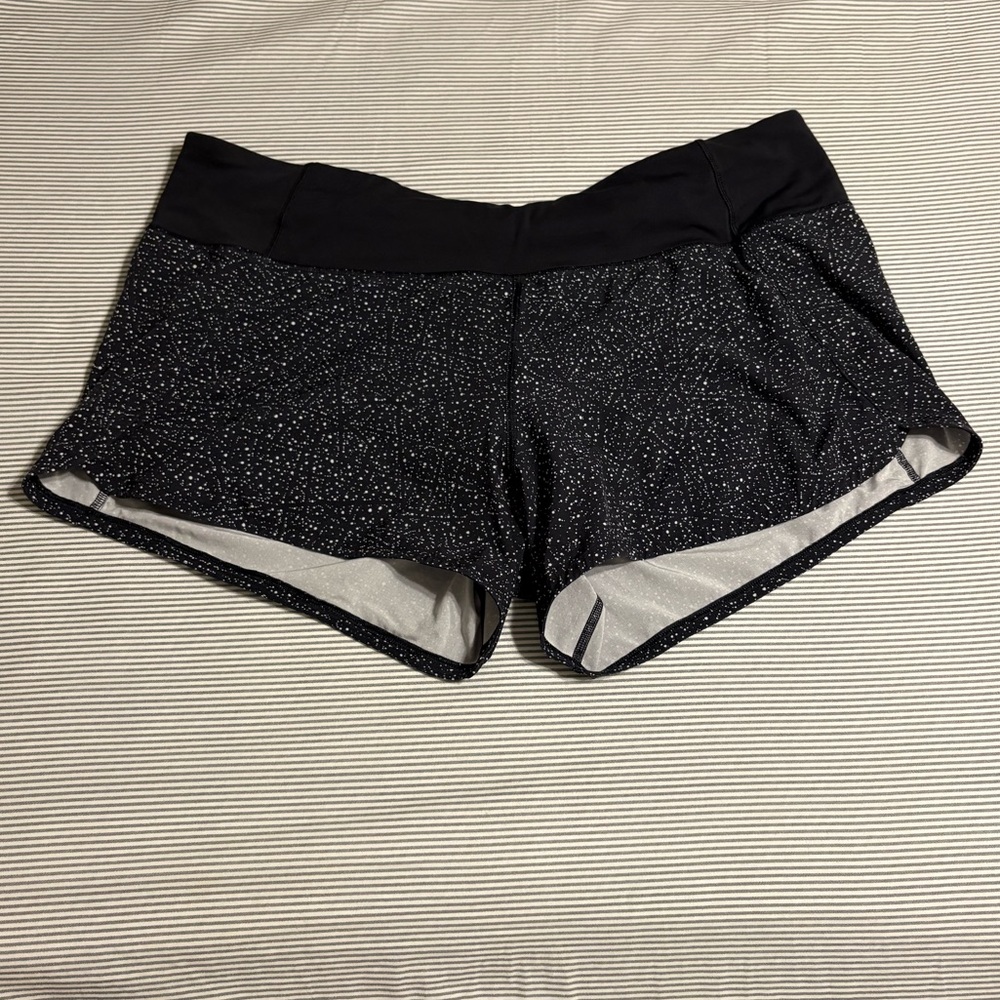 Lululemon Athletica Black and White Performance Athletic Shorts
